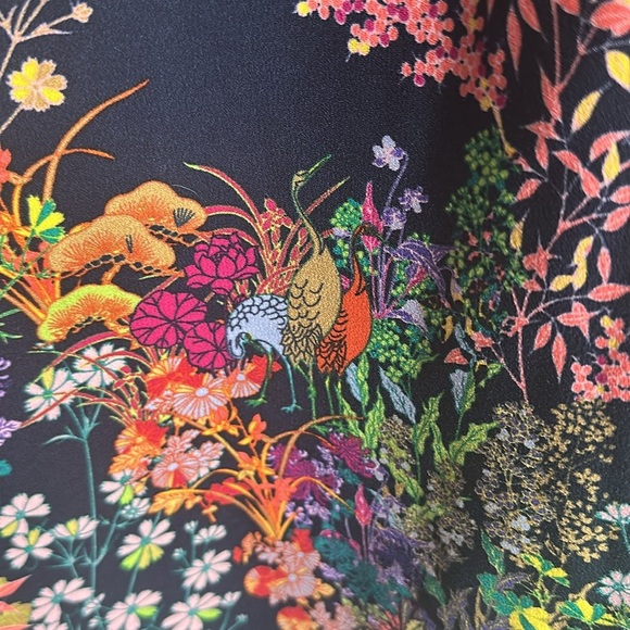 Merona Navy and colorful floral/bird pattern dress size XL - Picture 8 of 8